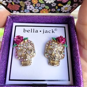 Bella Jack Sugar Skull Studs NIB
